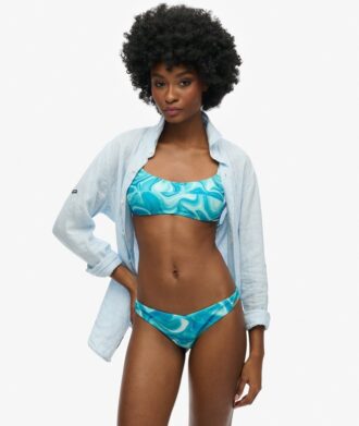 Top bikini a balconcino stampato
