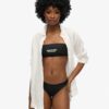 Top bikini a fascia con logo Top bikini a fascia con logo