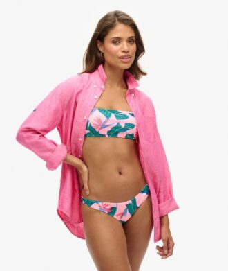 Top bikini a fascia tropicale