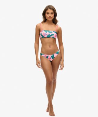 Top bikini a fascia tropicale