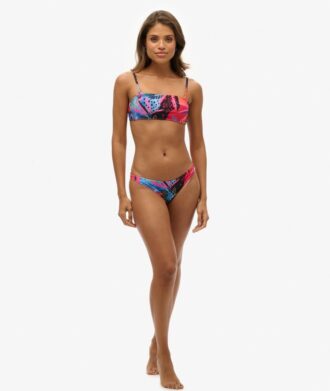 Top bikini a fascia tropicale