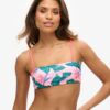 Top bikini a fascia tropicale