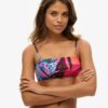 Top bikini a fascia tropicale