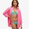 Top bikini a triangolo a righe