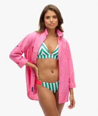 Top bikini a triangolo a righe