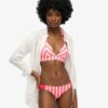 Top bikini a triangolo a righe