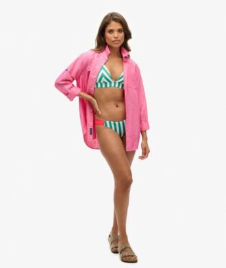 Top bikini a triangolo a righe
