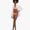 Top bikini a triangolo a righe