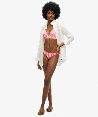 Top bikini a triangolo a righe