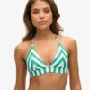 Top bikini a triangolo a righe