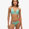 Top bikini a triangolo a righe