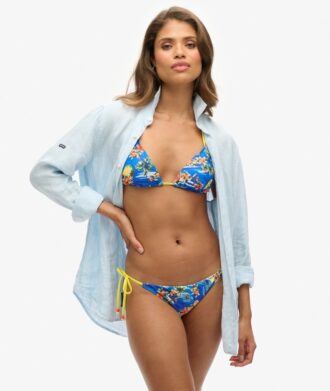 Top bikini a triangolo con lacci