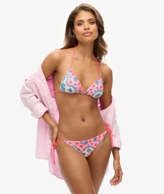 Top bikini a triangolo con lacci