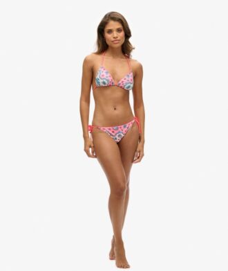 Top bikini a triangolo con lacci