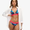 Top bikini a triangolo con logo