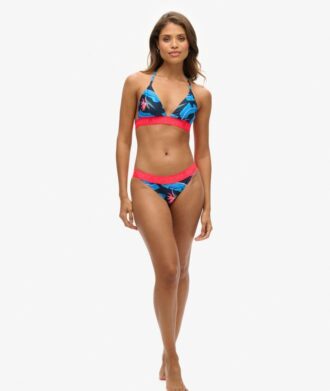 Top bikini a triangolo con logo