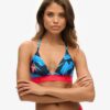 Top bikini a triangolo con logo