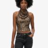 Top con scollo a cappuccio e paillettes