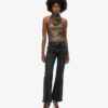 Top con scollo a cappuccio e paillettes