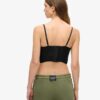 Top corto a corsetto in rete arricciata