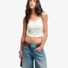 Top corto con spalline e bordi in pizzo Athletic Essentials