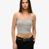Top corto con spalline e bordi in pizzo Athletic Essentials