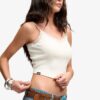 Top corto con spalline e bordi in pizzo Athletic Essentials