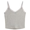 Top corto con spalline sottili e bordi in pizzo