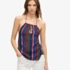 Top da spiaggia con stampa e scollo all’americana