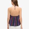 Top da spiaggia con stampa e scollo all’americana