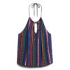 Top da spiaggia con stampa e scollo all’americana