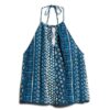 Top da spiaggia con stampa e scollo all’americana