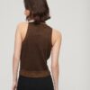 Top gilet in maglia merino con collo rotondo
