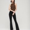 Top gilet in maglia merino con collo rotondo