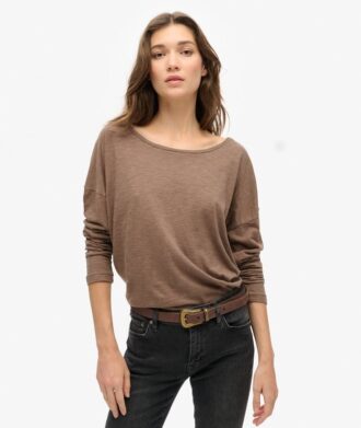 Top in jersey a maniche lunghe