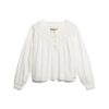 Top in tessuto con bordi in pizzo