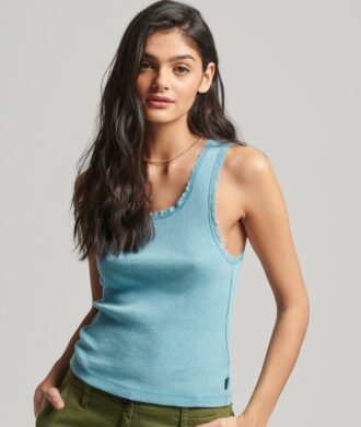 Top senza maniche con bordi in pizzo Athletic Essentials