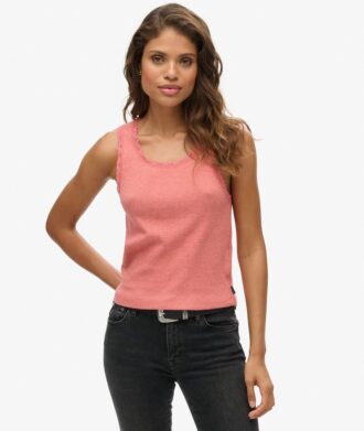 Top senza maniche con bordi in pizzo Athletic Essentials