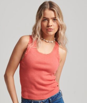 Top senza maniche con bordi in pizzo Athletic Essentials
