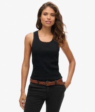 Top senza maniche con bordi in pizzo Athletic Essentials