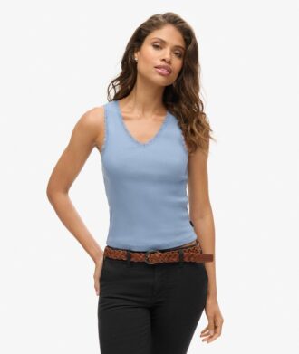 Top senza maniche con bordi in pizzo Athletic Essentials