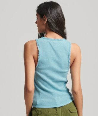 Top senza maniche con bordi in pizzo Athletic Essentials