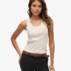 Top senza maniche con bordi in pizzo Vintage della linea Athletic Essentials