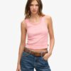 Top senza maniche con bordi in pizzo Vintage della linea Athletic Essentials