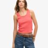 Top senza maniche con bordi in pizzo Vintage della linea Athletic Essentials