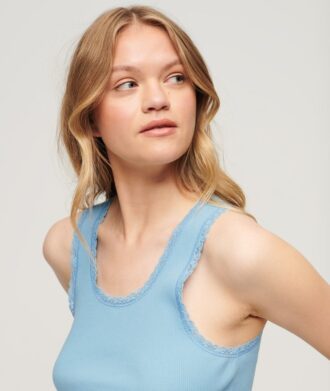 Top senza maniche con bordi in pizzo Vintage della linea Athletic Essentials