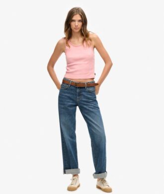 Top senza maniche con bordi in pizzo Vintage della linea Athletic Essentials