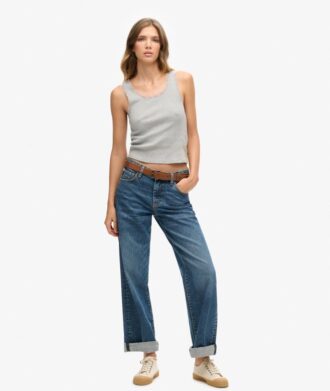 Top senza maniche con bordi in pizzo Vintage della linea Athletic Essentials