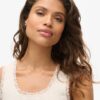 Top senza maniche con bordi in pizzo Vintage della linea Athletic Essentials