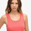 Top senza maniche con bordi in pizzo Vintage della linea Athletic Essentials